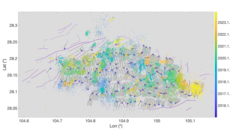 Seismicity in Changning